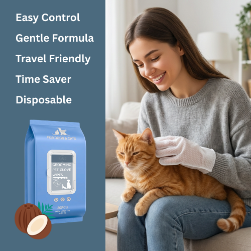 Coconut & Avocado Shampoo for Dog and Cat + Grooming Wipes Set | Free Gift