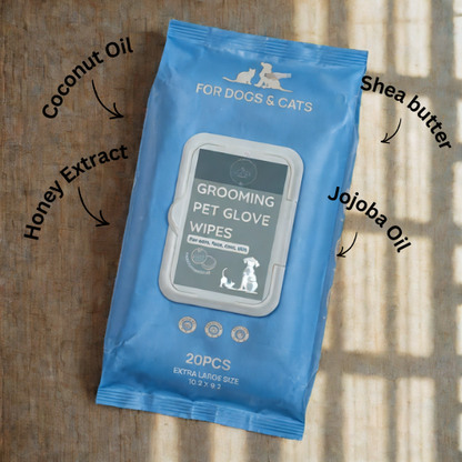 Grooming Pet Glove Wipes | 20 count