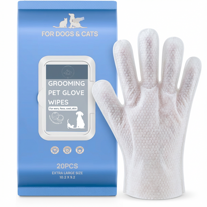 Grooming Pet Glove Wipes | 20 count