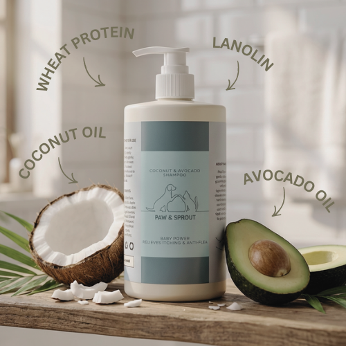 Coconut & Avocado Shampoo for Dogs and Cats